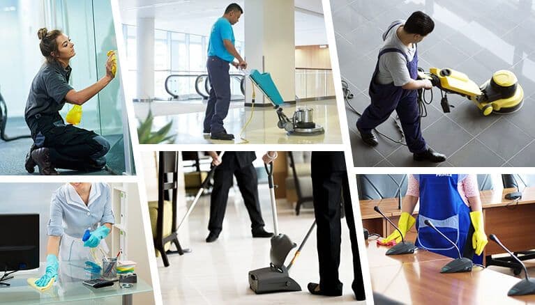 people sanitizing